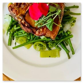 Grilled Chicken with leeks and veg